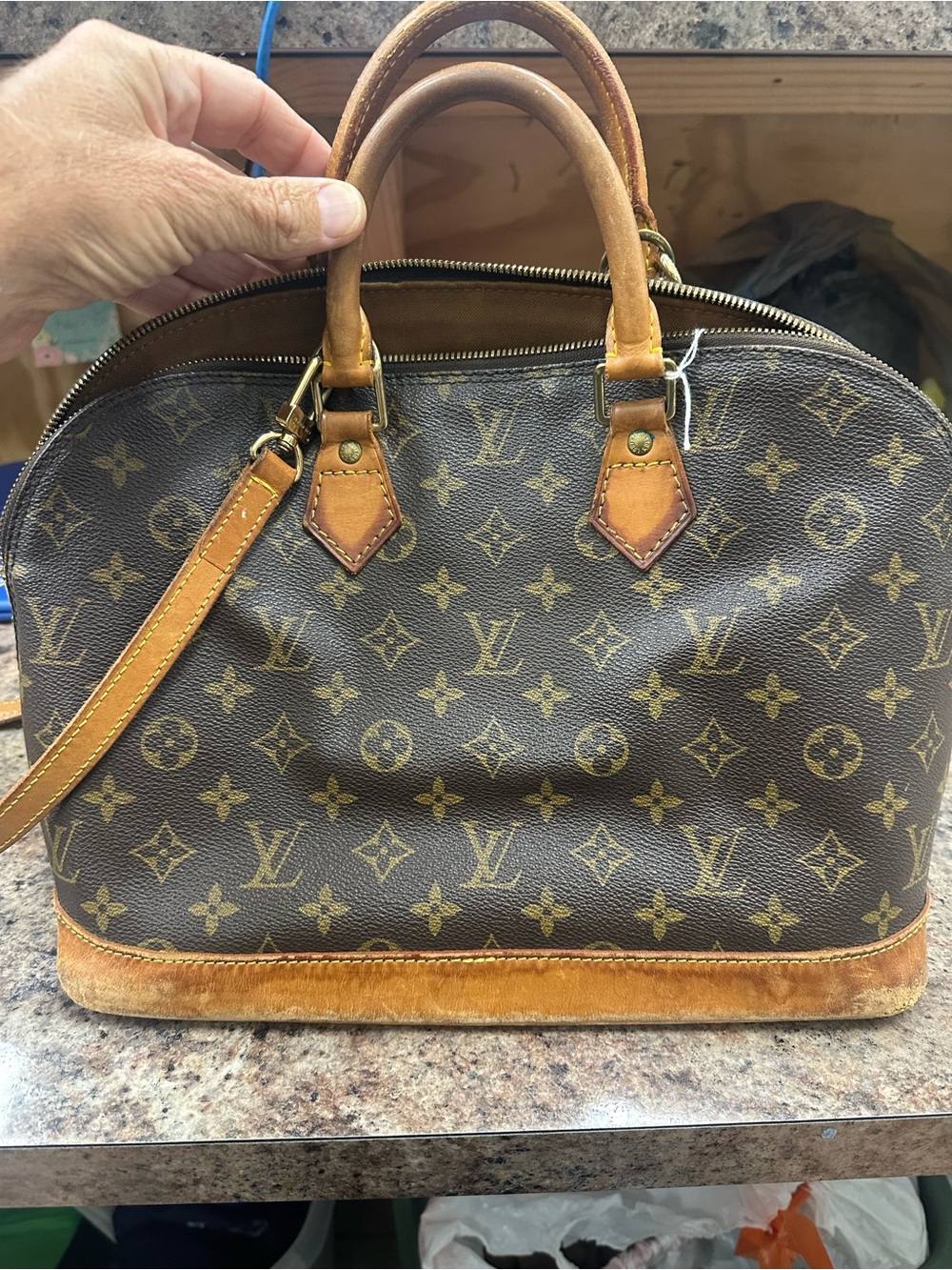Louis Vuitton(VINTAGE 95) Monogram Canvas Satchel in Brown and Tan